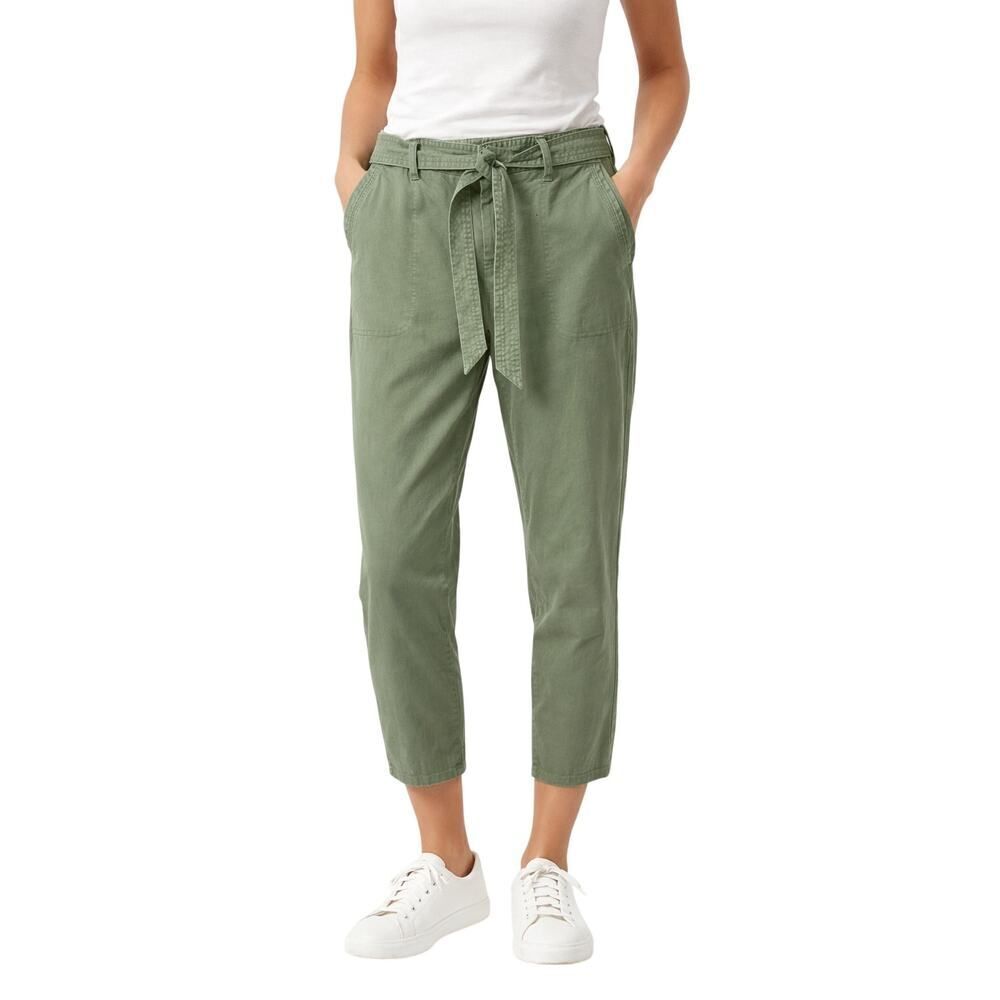VINEYARD VINES Women's Cropped Belted Waist Utility Pants Green Size 6